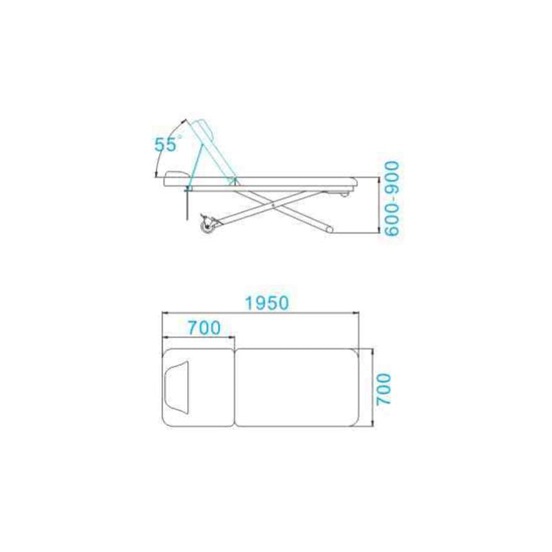 Azzurro elektrisch massagebed 329e 1 pot., wit