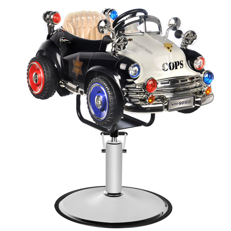 Barbershop chair, toy car, police b082