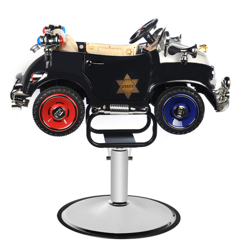Barbershop chair, toy car, police b082