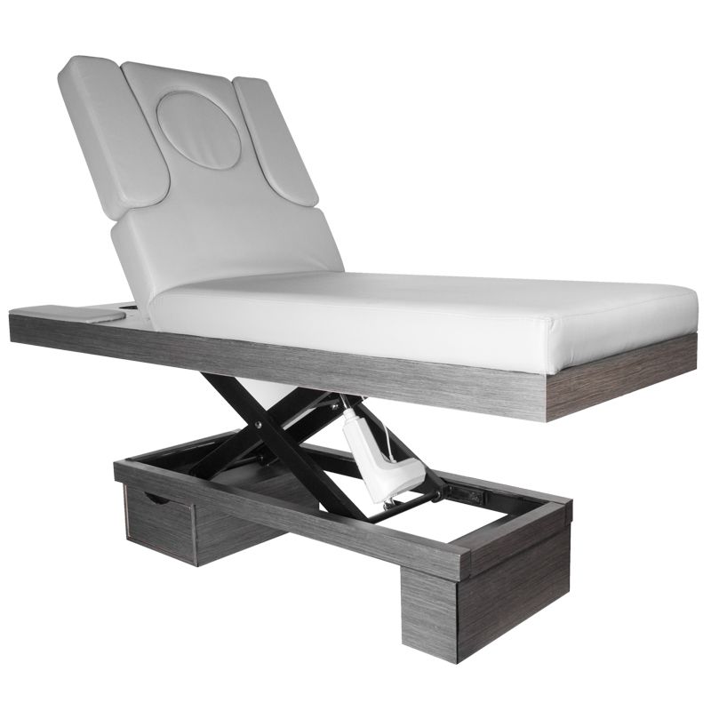 Azzurro Spa behandelbed hout 815b, verwarmd, lichtgrijs