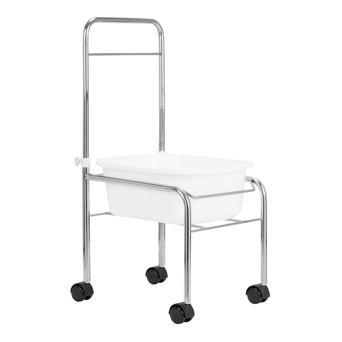 Pedicurebakke på hjul, krom