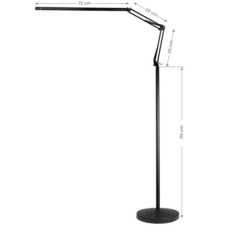 Behandlingslampe led all4light vipper linje 2 sort med stativ