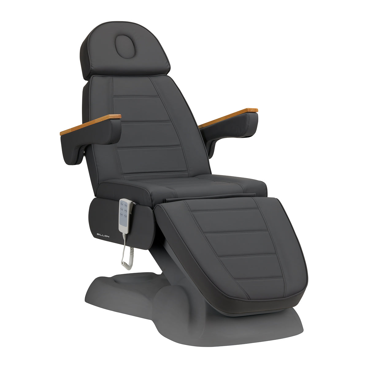 Electric cosmetic chair SILLON Lux 273b 3 actuators gray with gray base