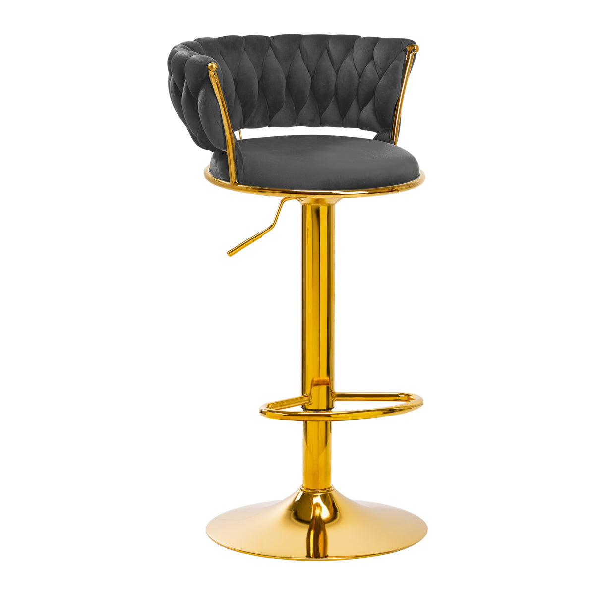 4Rico Bar Stoel QS-B313a grijs fluweel