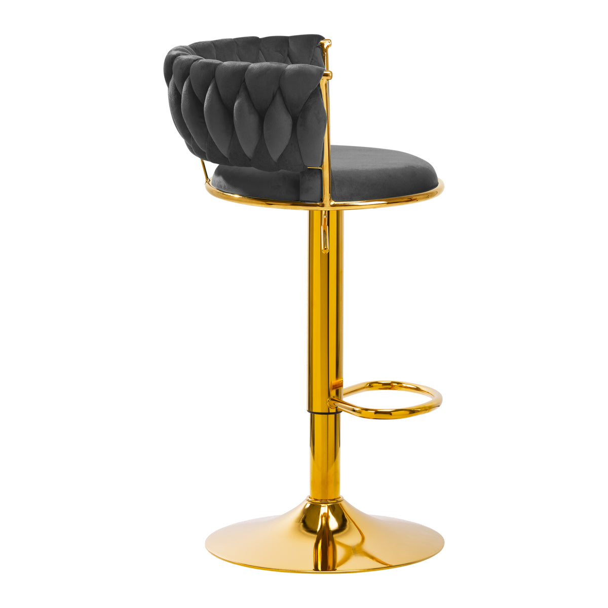 4Rico Bar Stoel QS-B313a grijs fluweel
