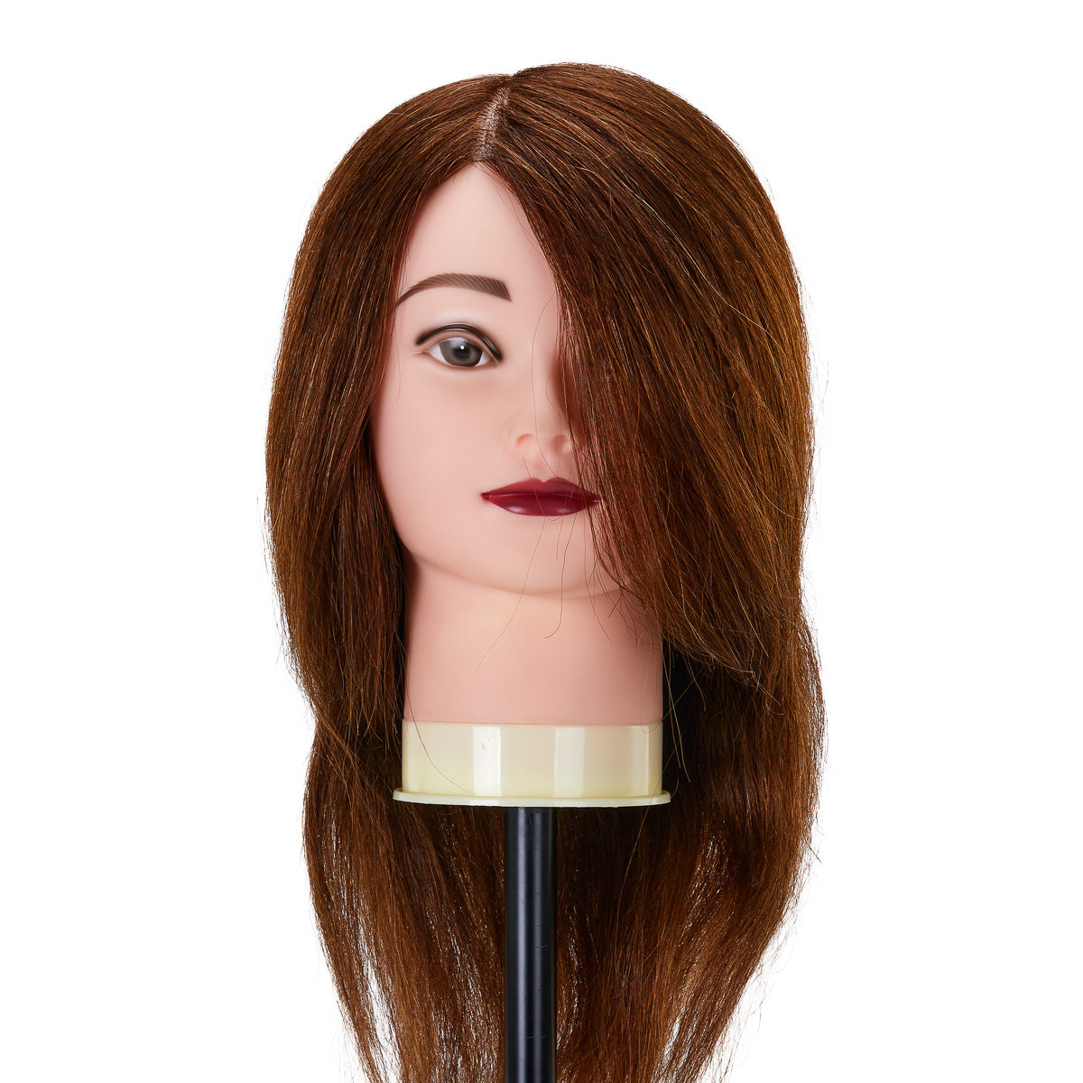 Gabbiano WZ1 kapperstrainingshoofd, natuurlijk haar, kleur 4#, lengte 16"