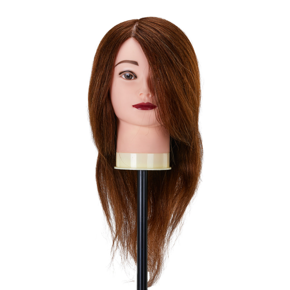 Gabbiano WZ1 kapperstrainingshoofd, natuurlijk haar, kleur 4#, lengte 16"