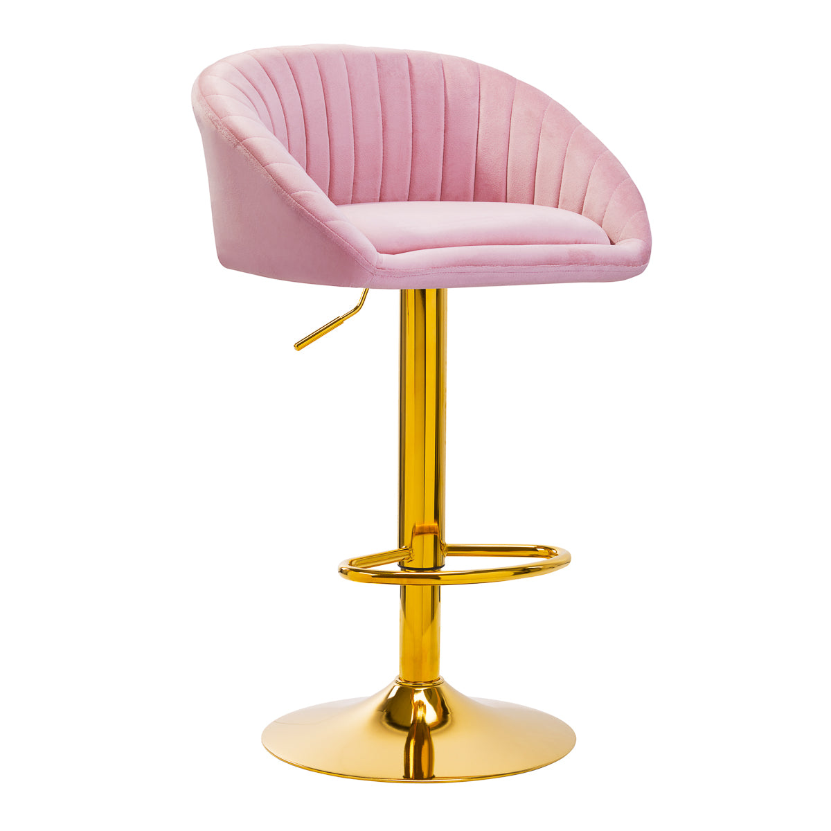 4Rico Bar Stoel QS-B16G roze fluweel
