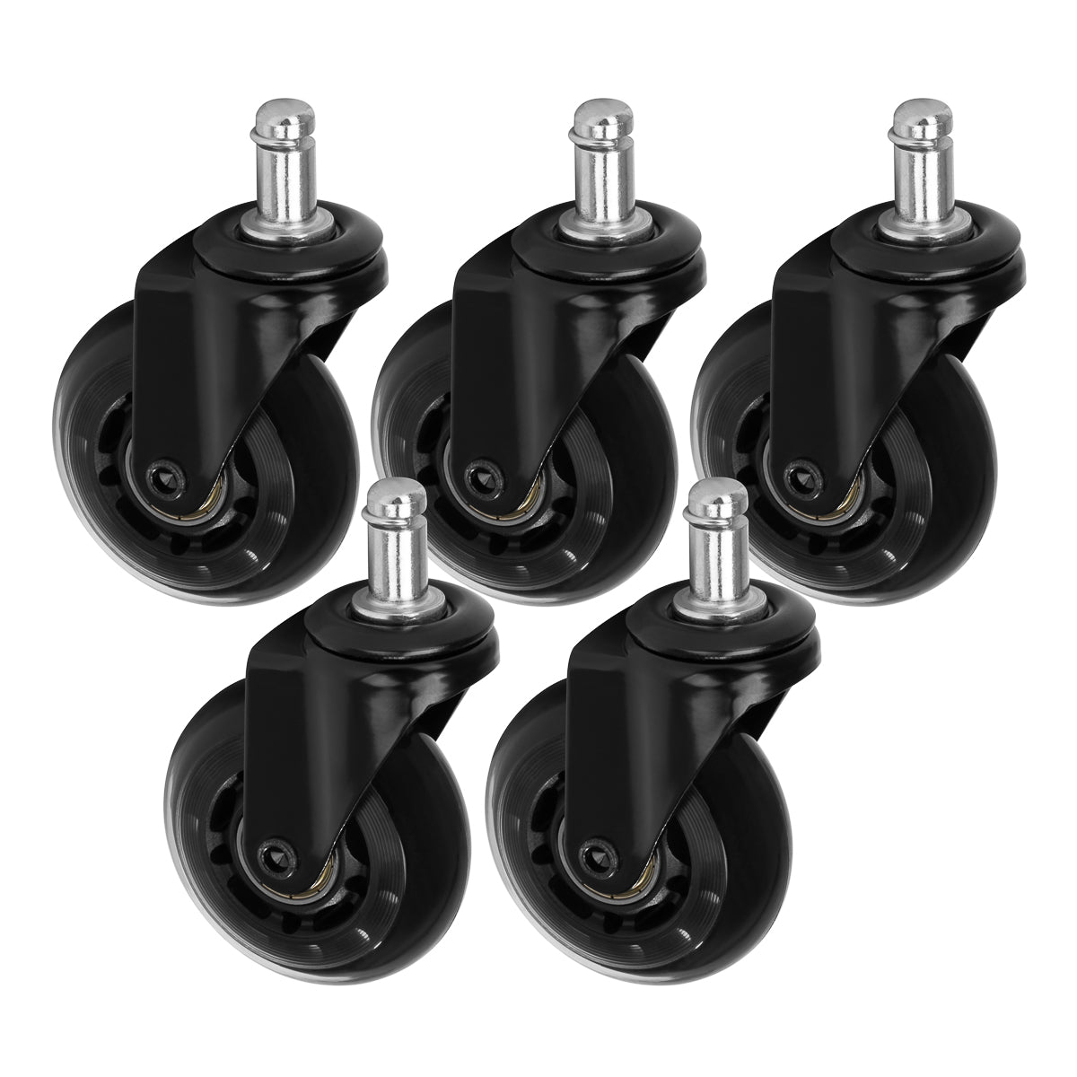 Rulle Speed Pall wheel svart press-on set of 5 st.