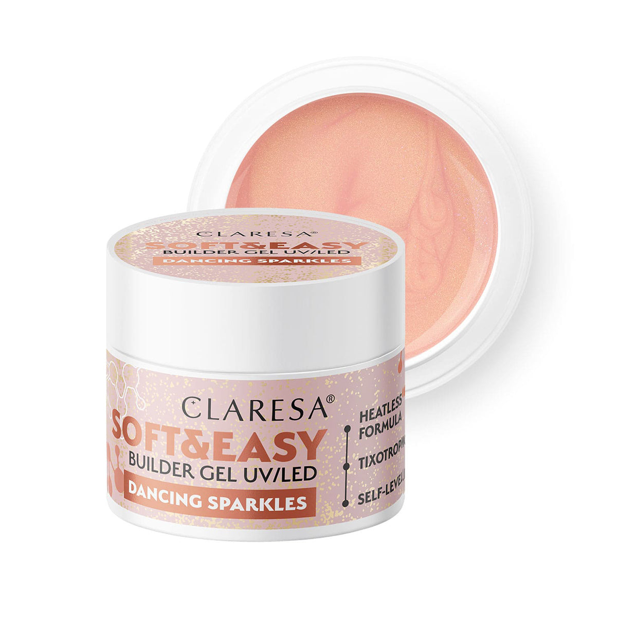 Claresa opbygningsgel Soft&Easy dans gnistrer 45 g