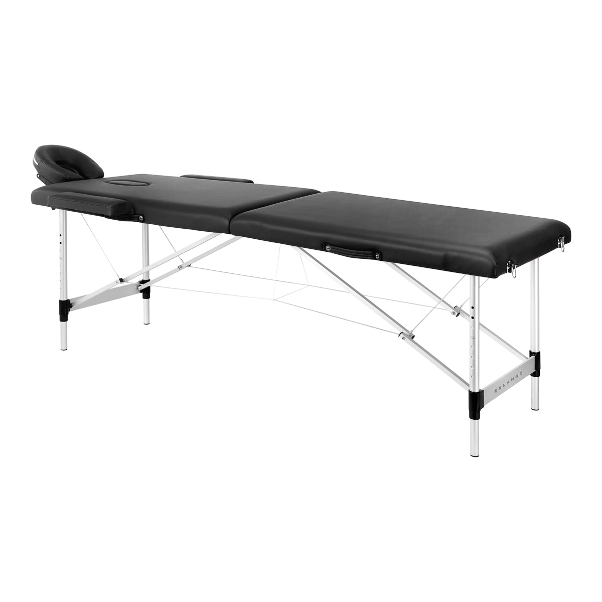 BALANCE aluminium opvouwbare massagetafel 2 segment zwart
