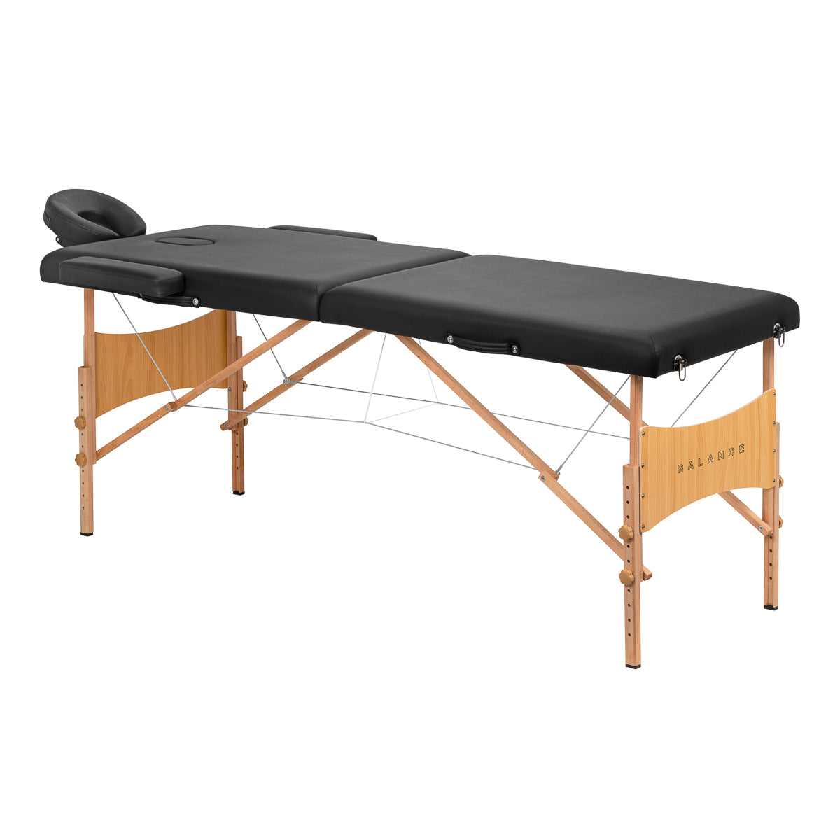 BALANCE wooden folding massage table 2 segment black