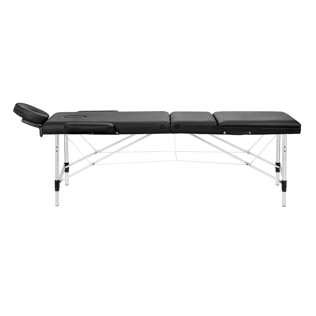 BALANCE aluminium opvouwbare massagetafel 3 segment zwart