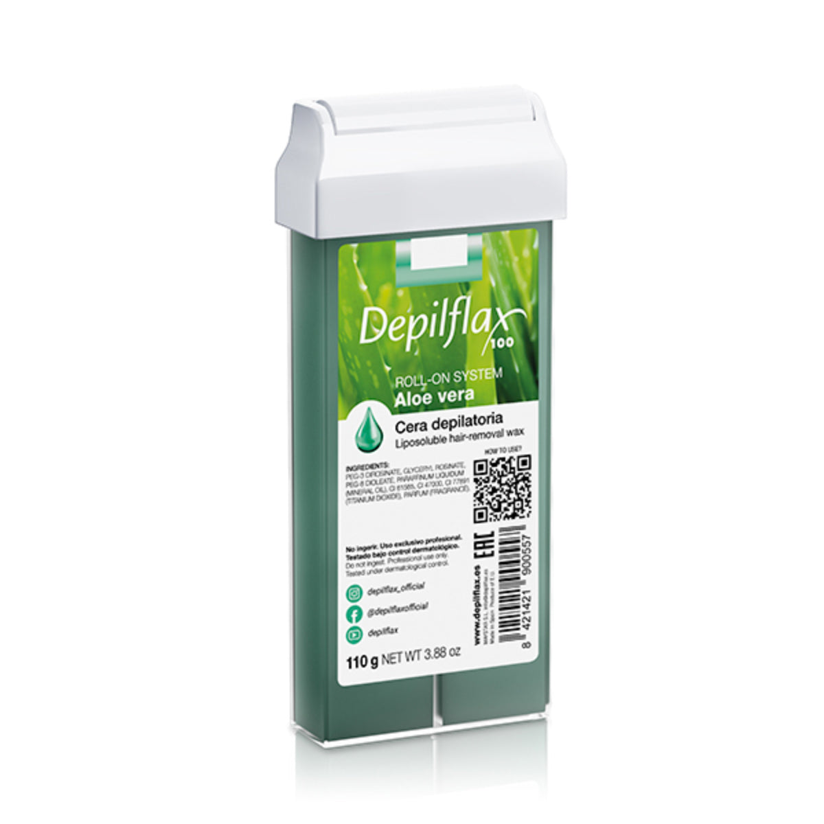 Depilflax 100 wax for odstraňování chloupků, aloe vera roll, 110 g
