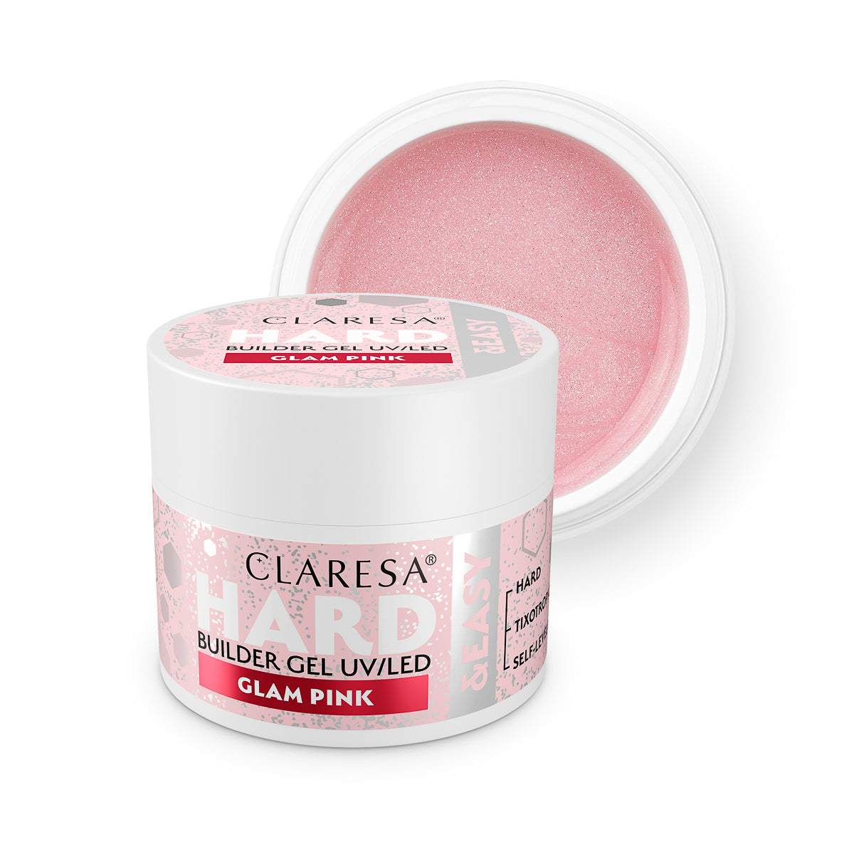 CLARESA STAVĚCÍ GEL HARD&EASY BUILDER GEL GLAM PINK 45g