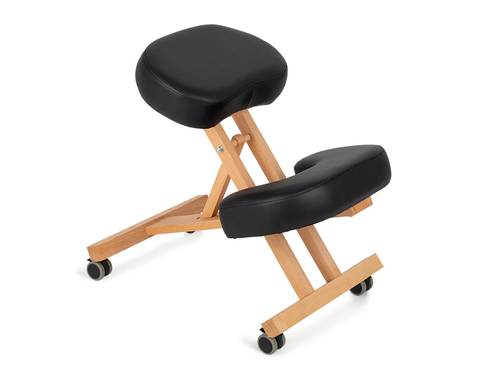 Ergonomic Kneeling Chair Ergo Simple, natural wood, castors with lock