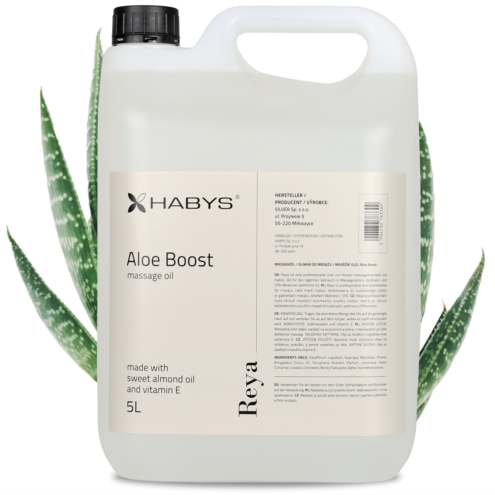 Massageolie, Aloe Boost, HABYS 5000 ml