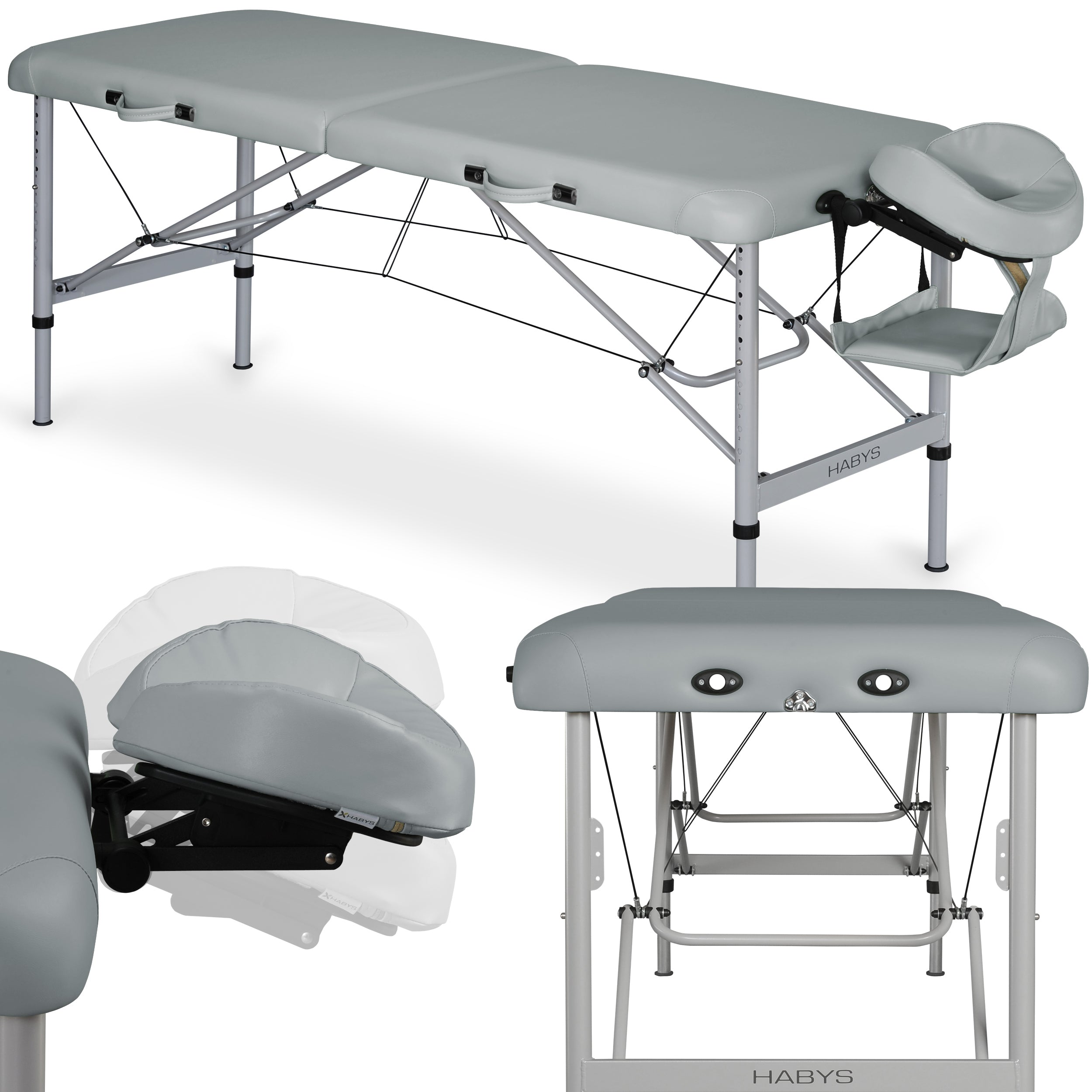Massagetafel Aero Alu 60 Vinyl Flex K029, Grijs