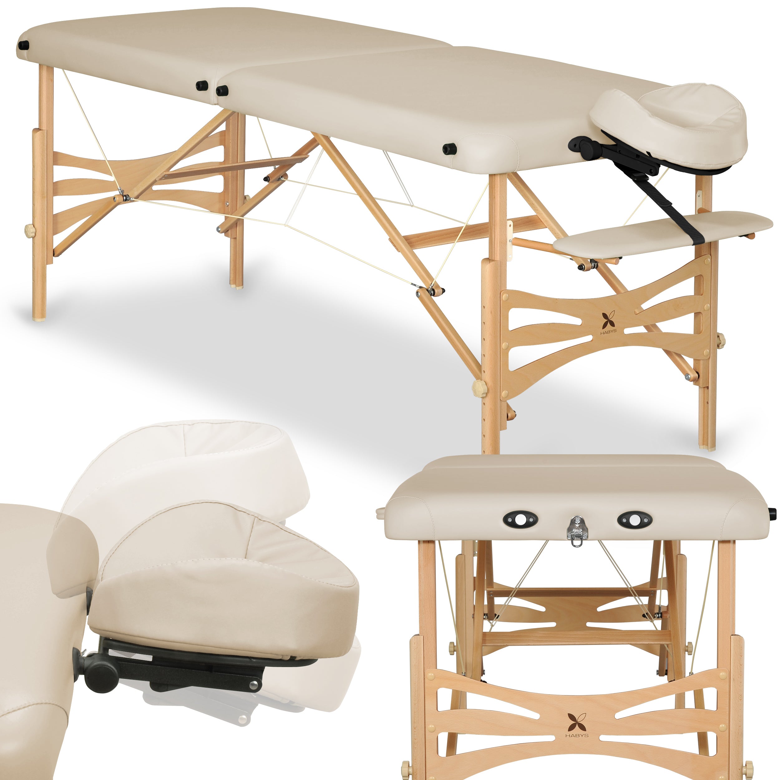 Massagetafel Panda Lichht Hout 70 Vinyl Flex K033, Beige
