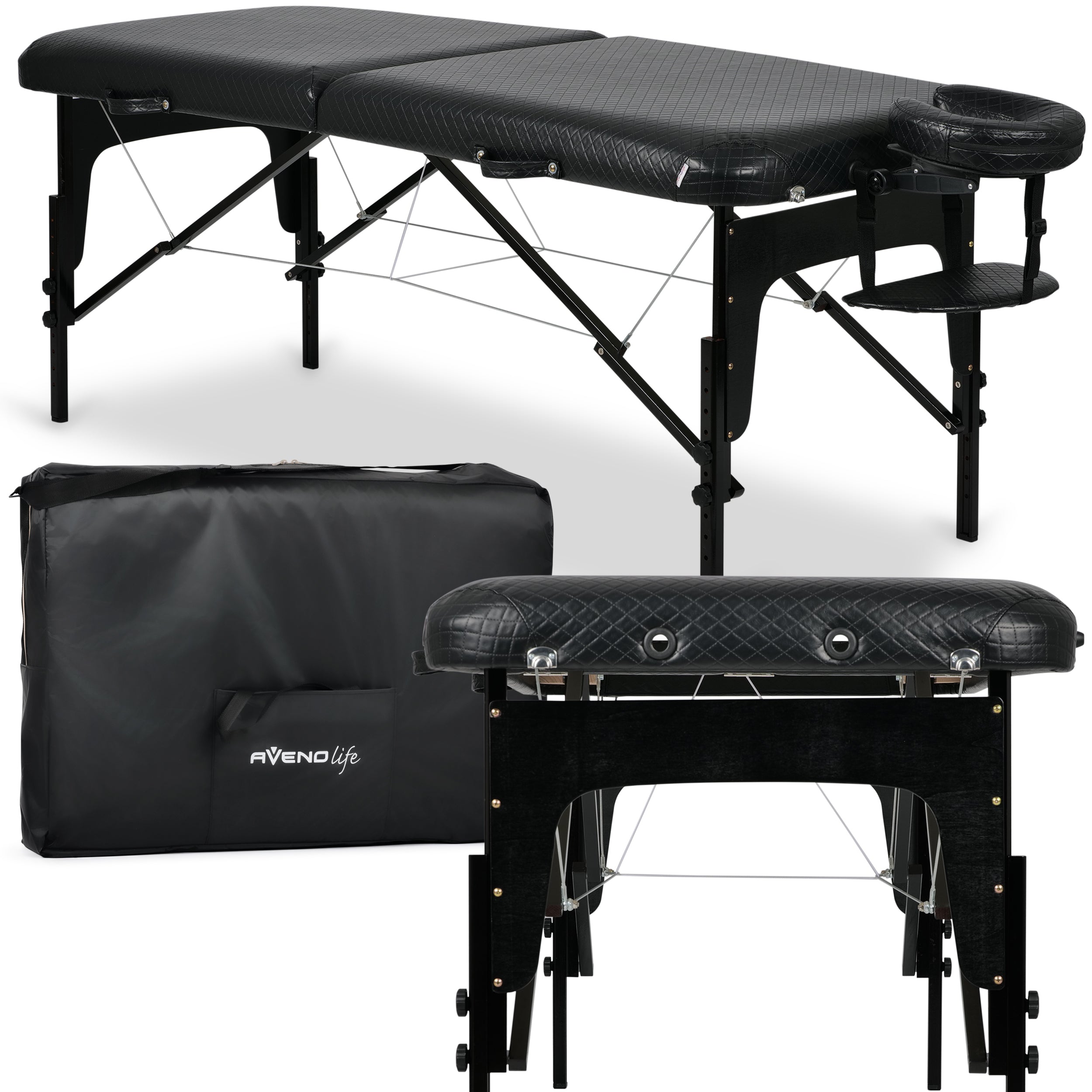 Portable cosmetic and massage bed Estetic Black Comfy Base K515 Black