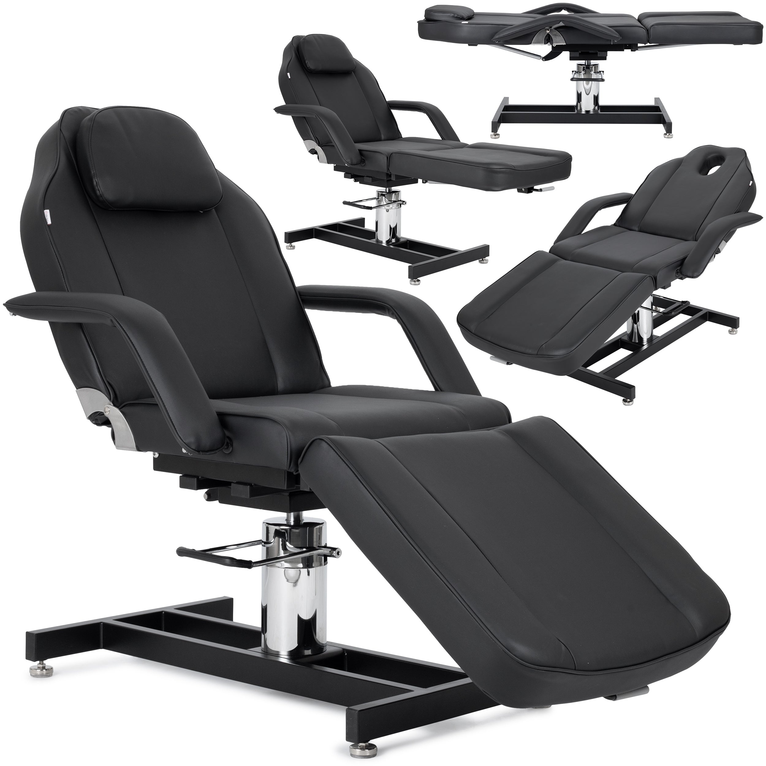 Theo Nero beautyfauteuil – pneumatisch en hydraulisch verstelbaar, zwart