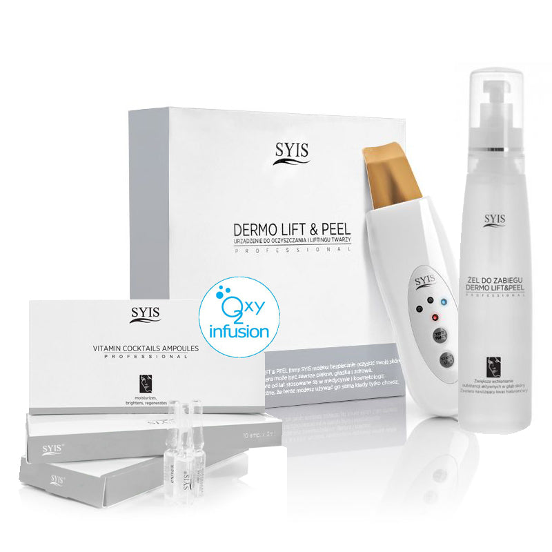 Syis device dermo lift & peel skin scrubber gouden spatel + syis cosmetica