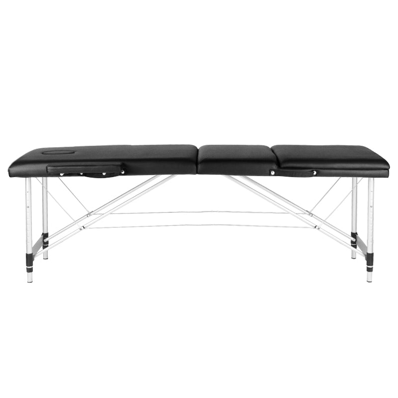 3-sektions sort komfortmassagebord lavet af aluminium