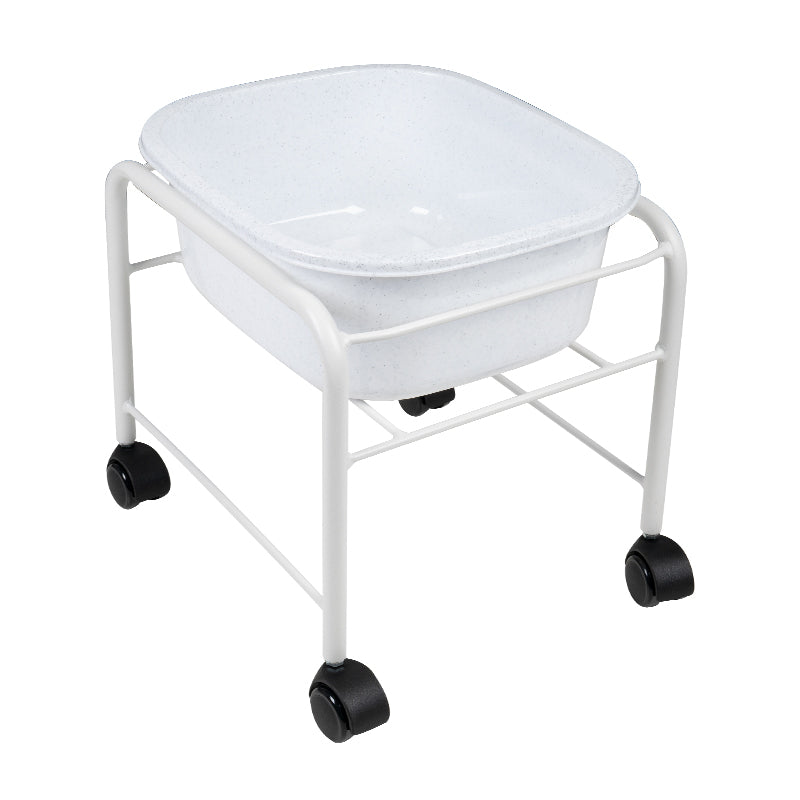 Eenvoudig pedicuretrolley met witte wielen