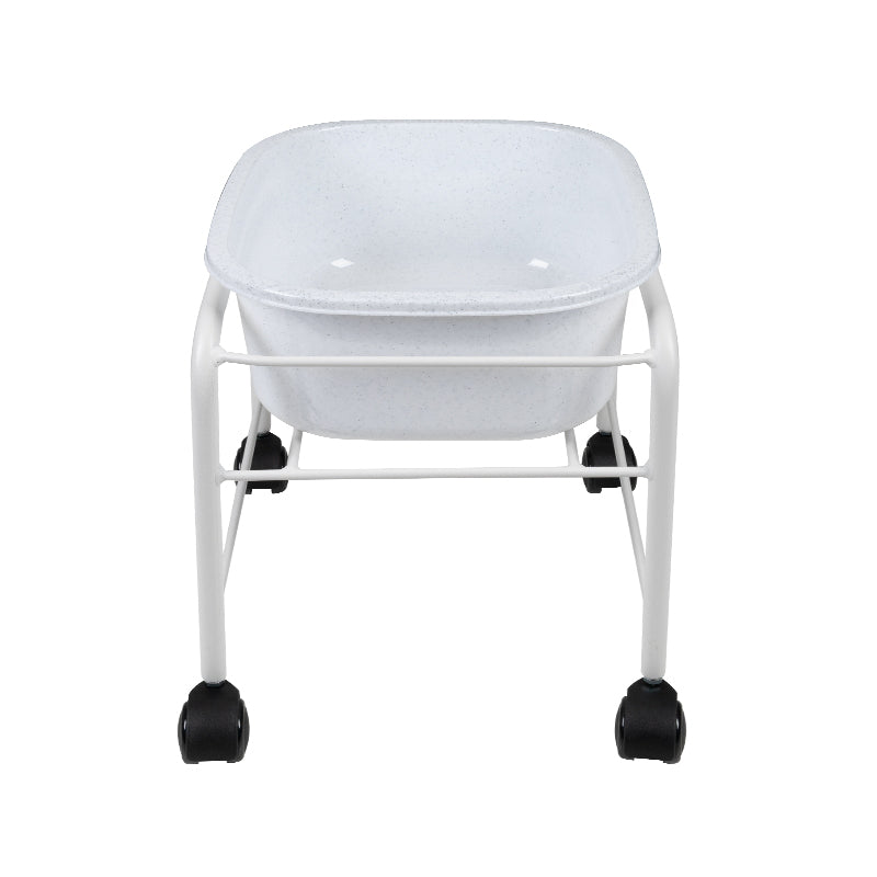 Eenvoudig pedicuretrolley met witte wielen